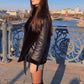 Women's Customized Black Shearling Leather Jackets