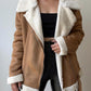 Handmade Women's Shearling Overcoat Fur Lining Warm Long Jacket