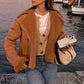 Womens Suede Jacket Bomber Jacket