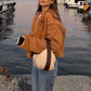 Womens Suede Jacket Bomber Jacket