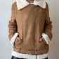 Handmade Women's Shearling Overcoat Fur Lining Warm Long Jacket