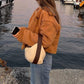 Womens Suede Jacket Bomber Jacket